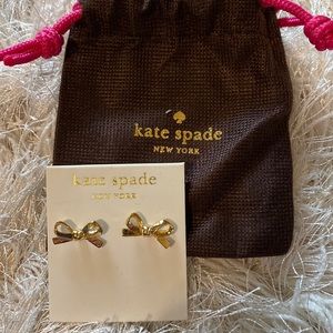 NWT Kate spade gold bow earrings